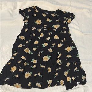 Old Navy Black Dress with Yellow Floral Pattern